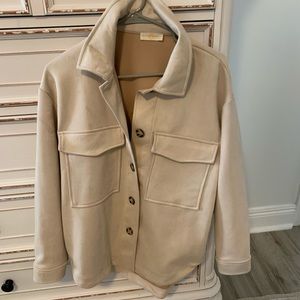 Tan button down, soft